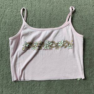 VINTAGE cropped pastel pink flower xs Cami